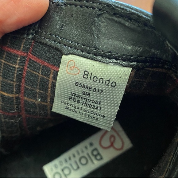 Blondo Sz 9M Black Ankle Leather Boots Waterproof - Picture 8 of 8